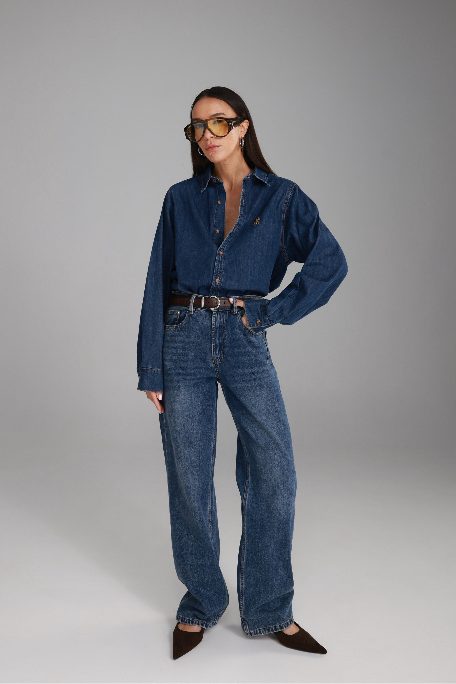 ג'ינס סאלי כחול כהה