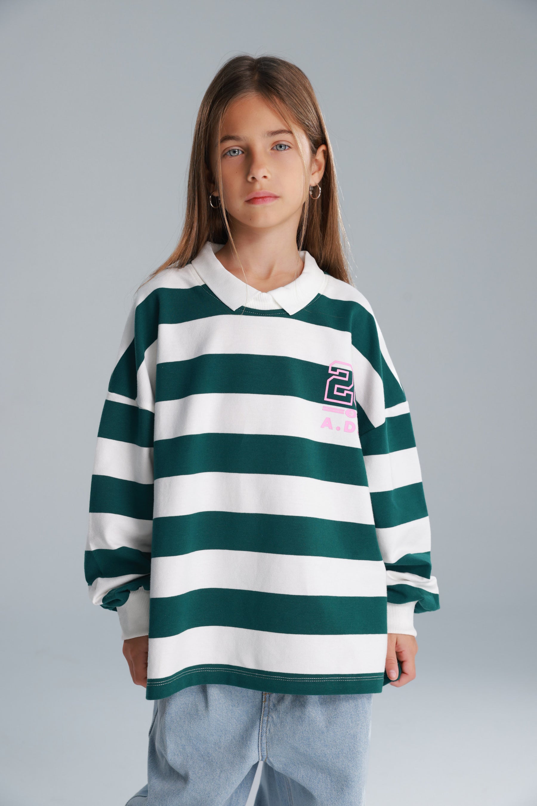 חולצת יוסטון פסים ירוק/לבן