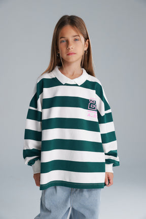 חולצת יוסטון פסים ירוק/לבן