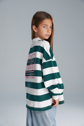 חולצת יוסטון פסים ירוק/לבן