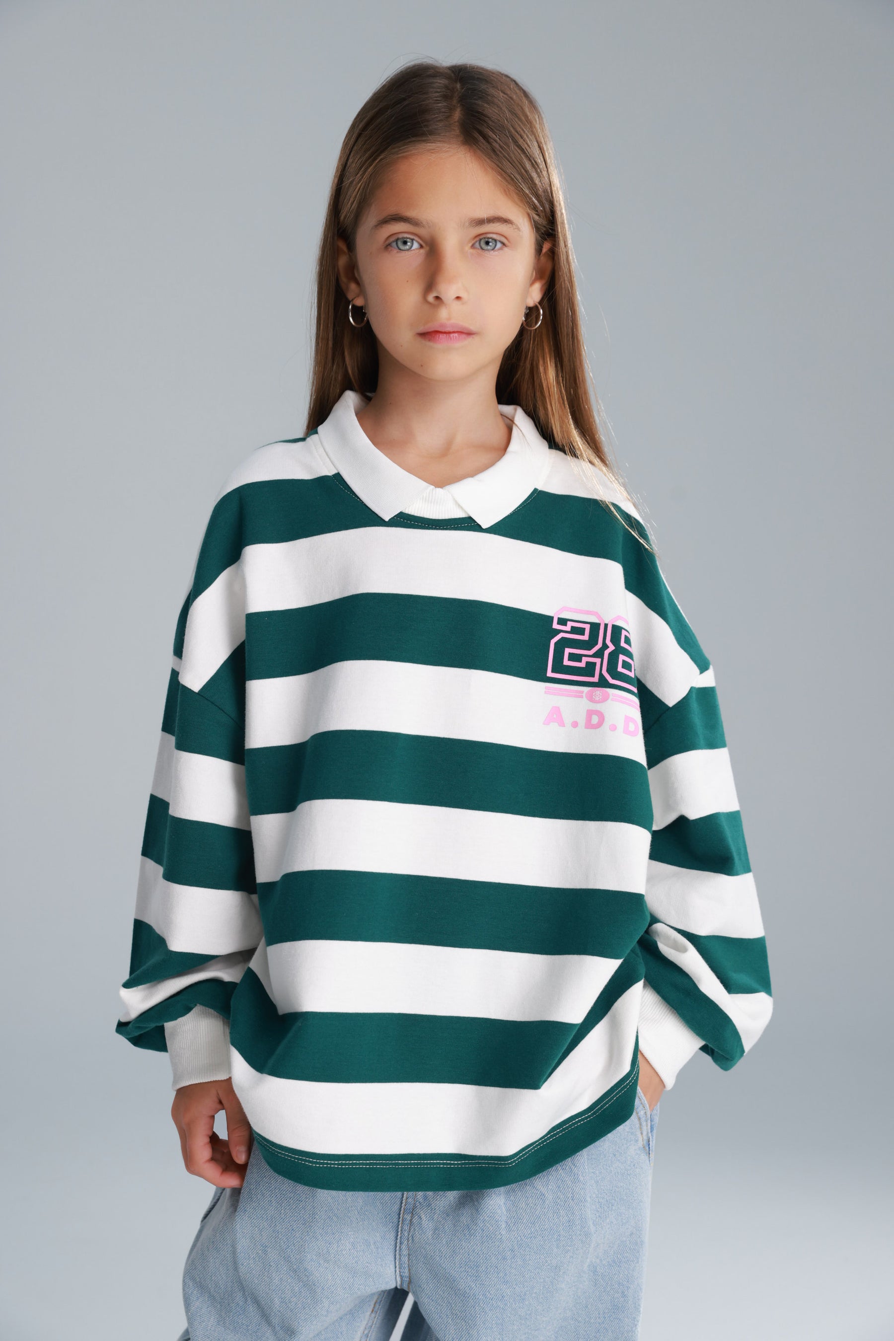 חולצת יוסטון פסים ירוק/לבן