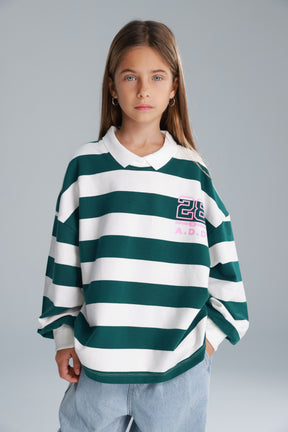 חולצת יוסטון פסים ירוק/לבן