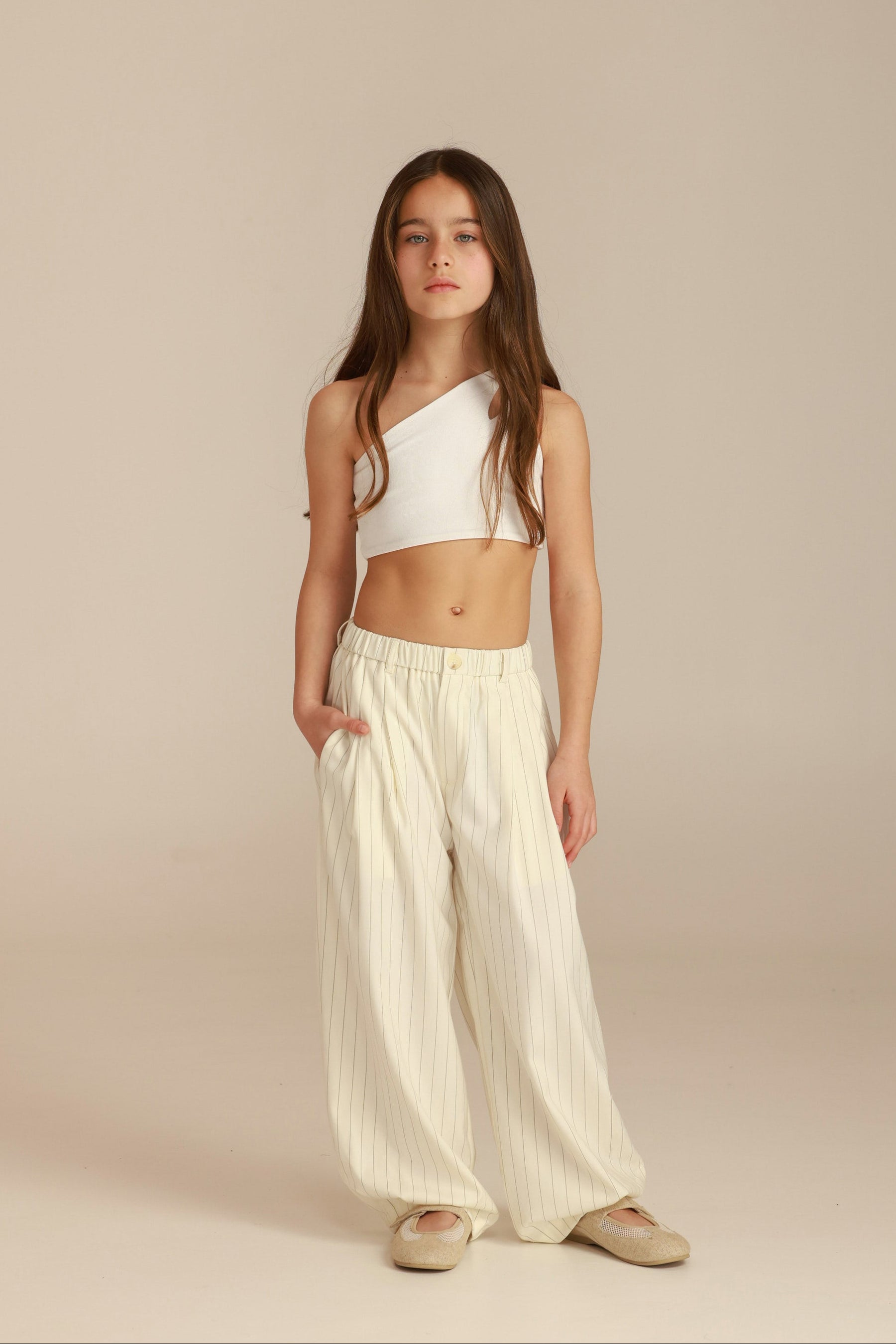 מכנסי לואן שמנת