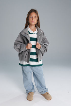 חולצת יוסטון פסים ירוק/לבן