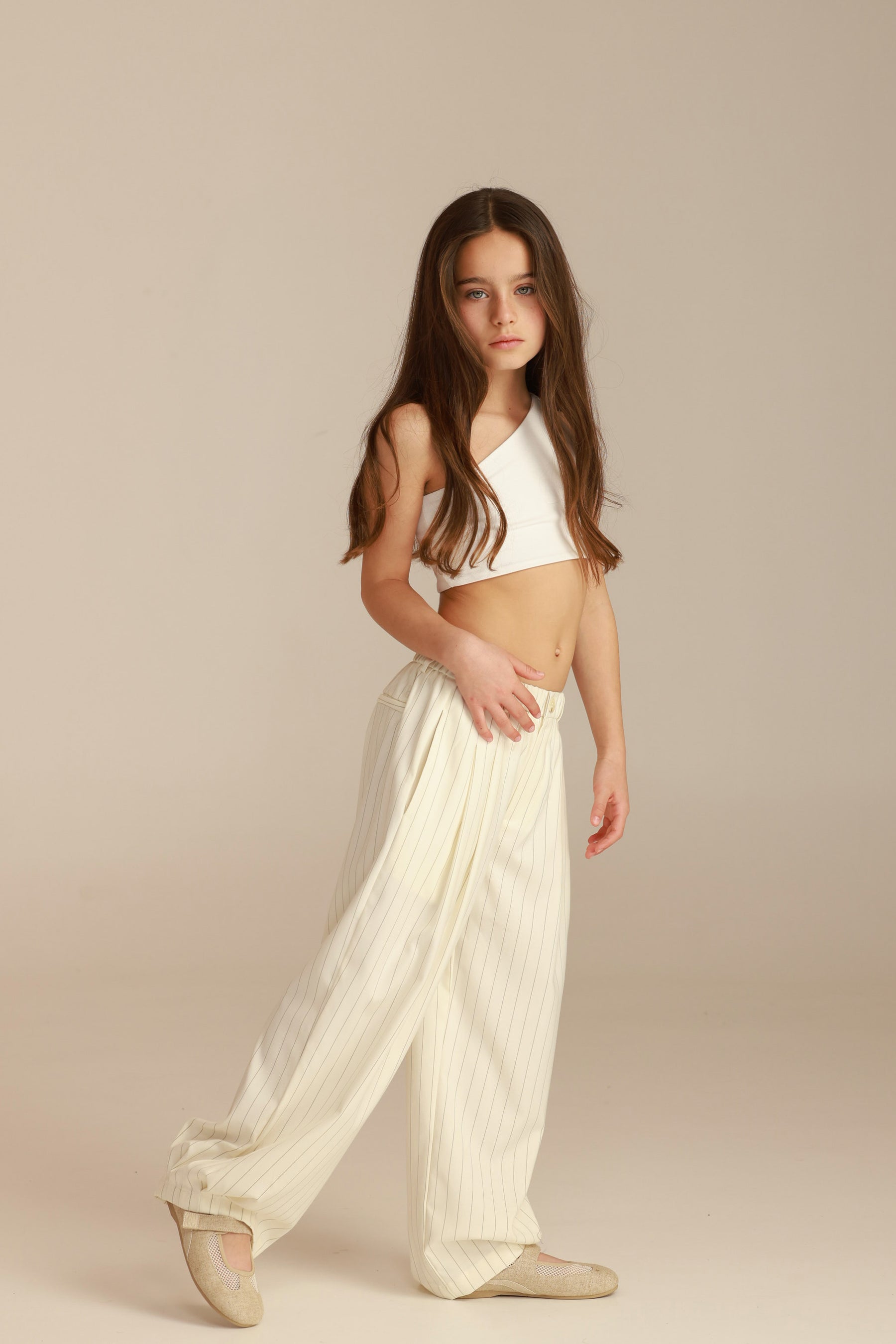 מכנסי לואן שמנת