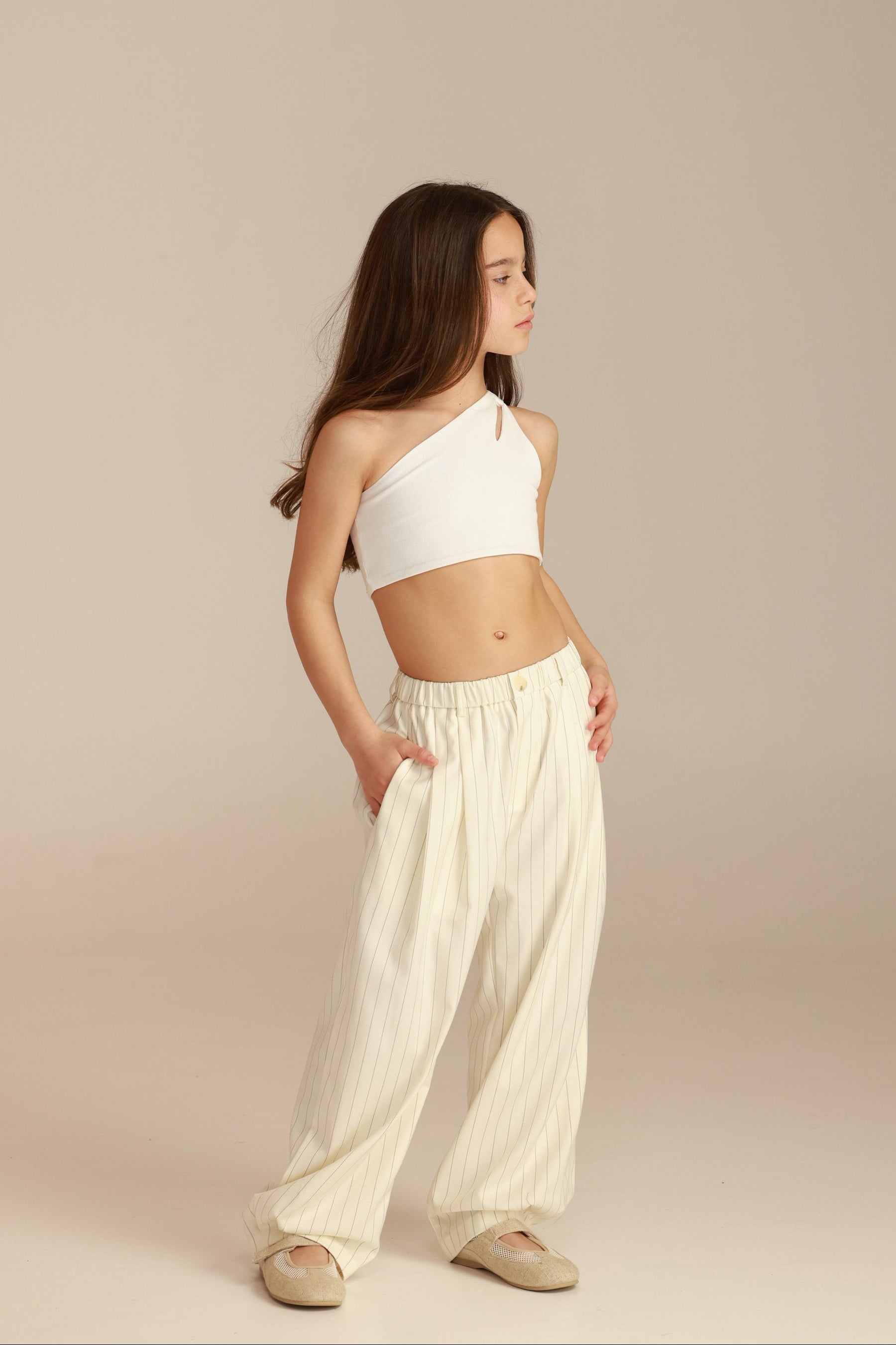 מכנסי לואן שמנת