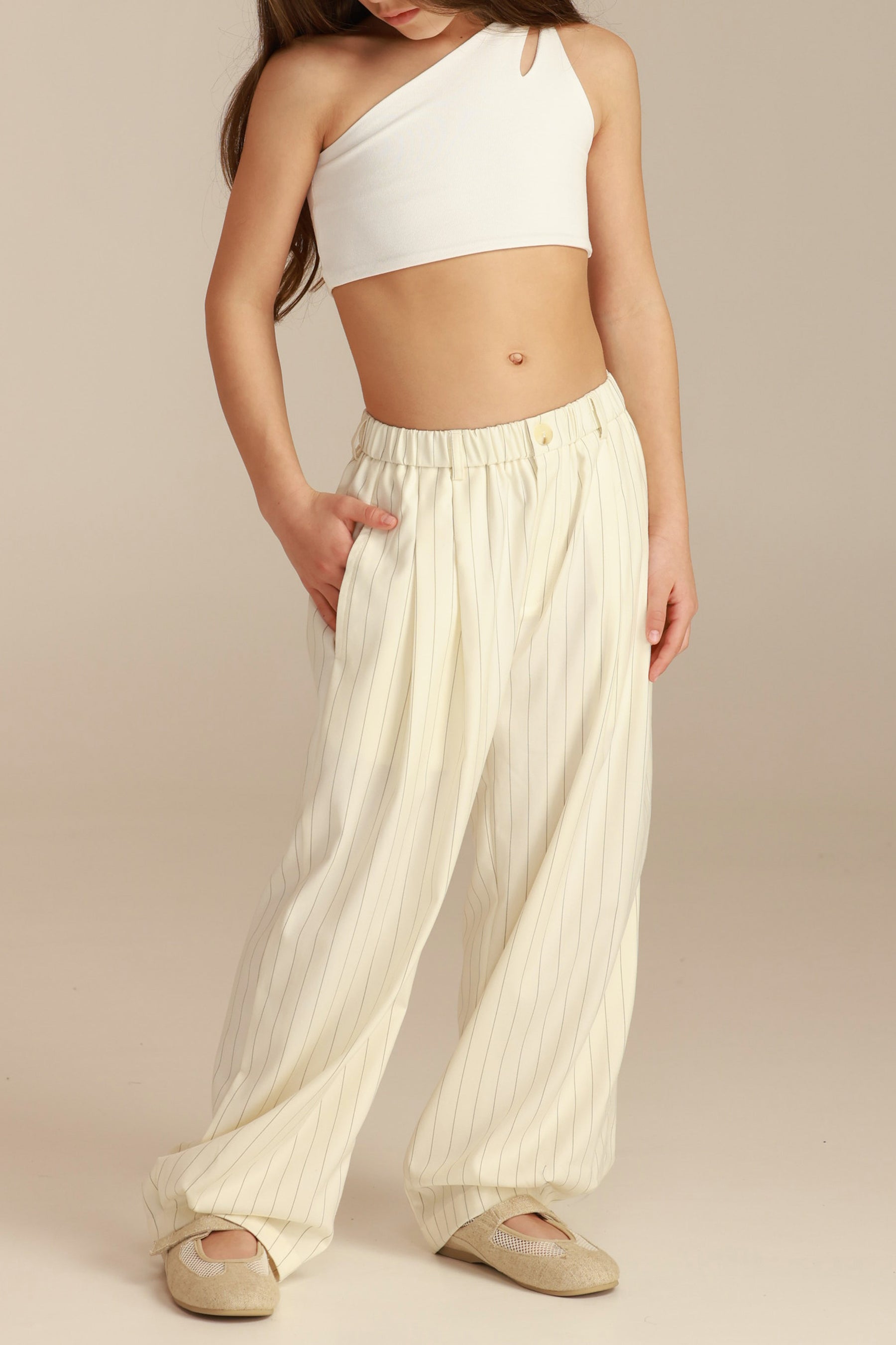 מכנסי לואן שמנת