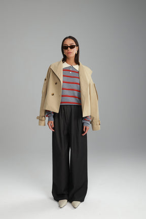 חולצת סריג מונטנה אפור/בורדו