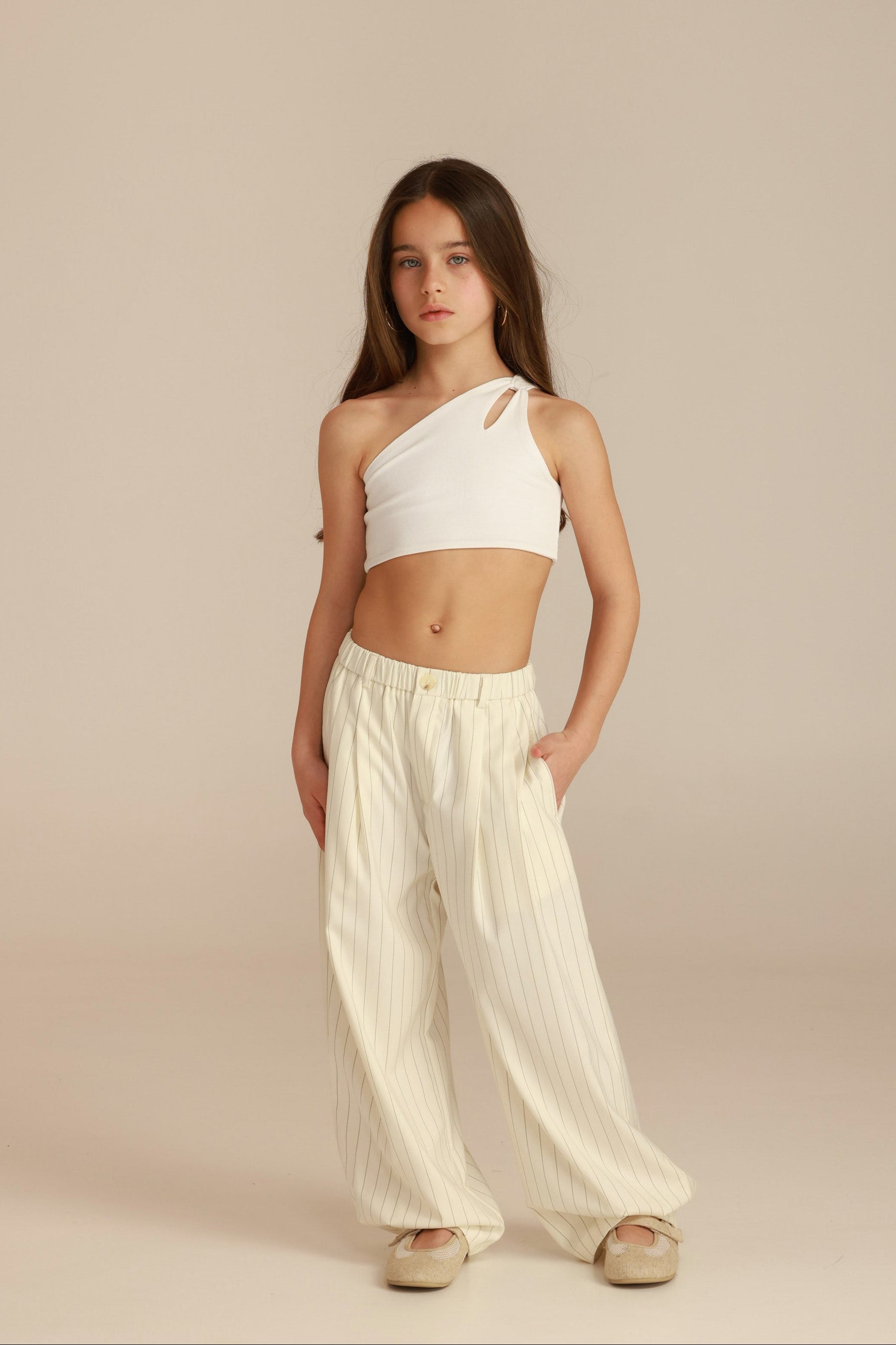 מכנסי לואן שמנת