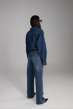 ג'ינס סאלי כחול כהה