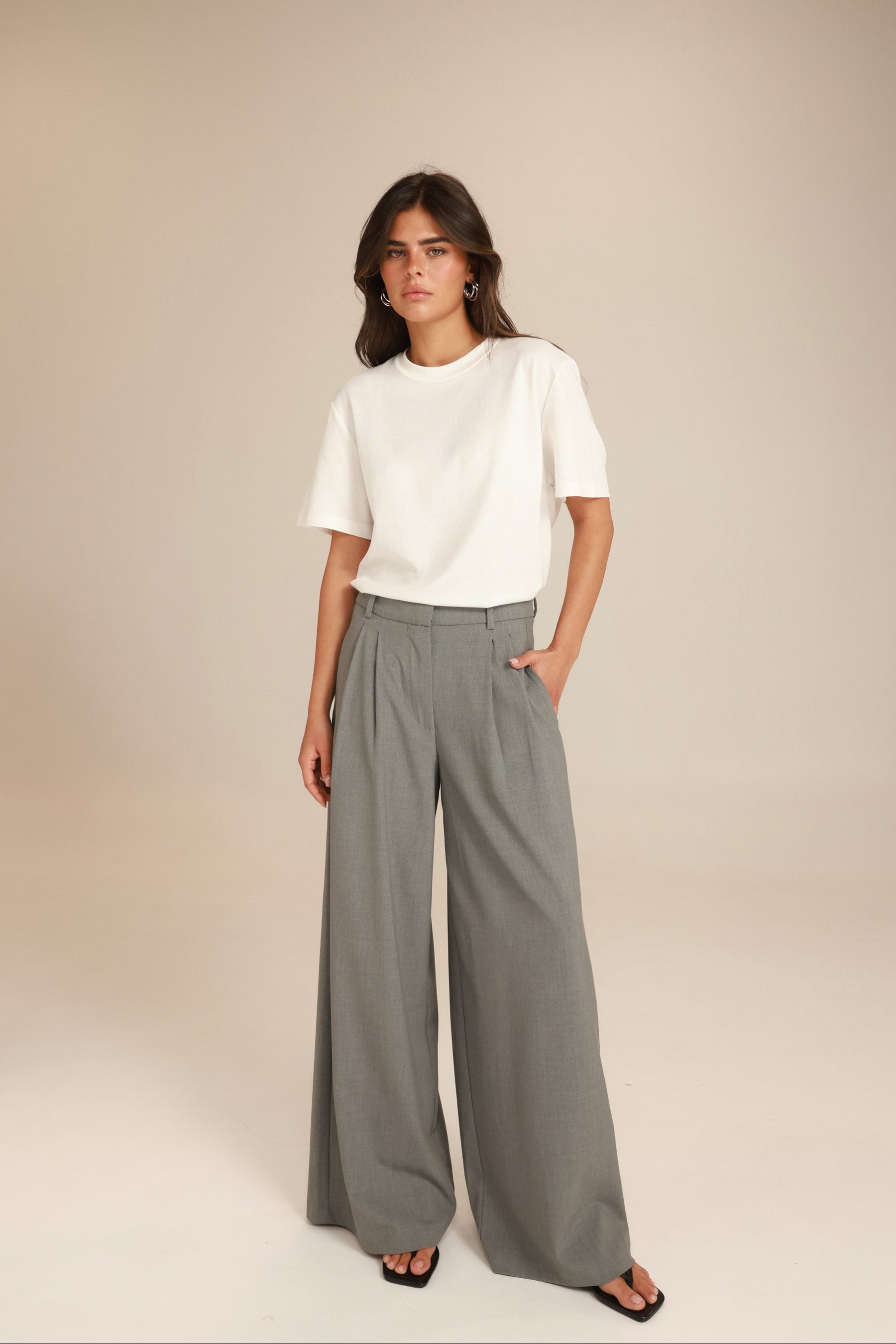 מכנסי מרטינה אפור בהיר