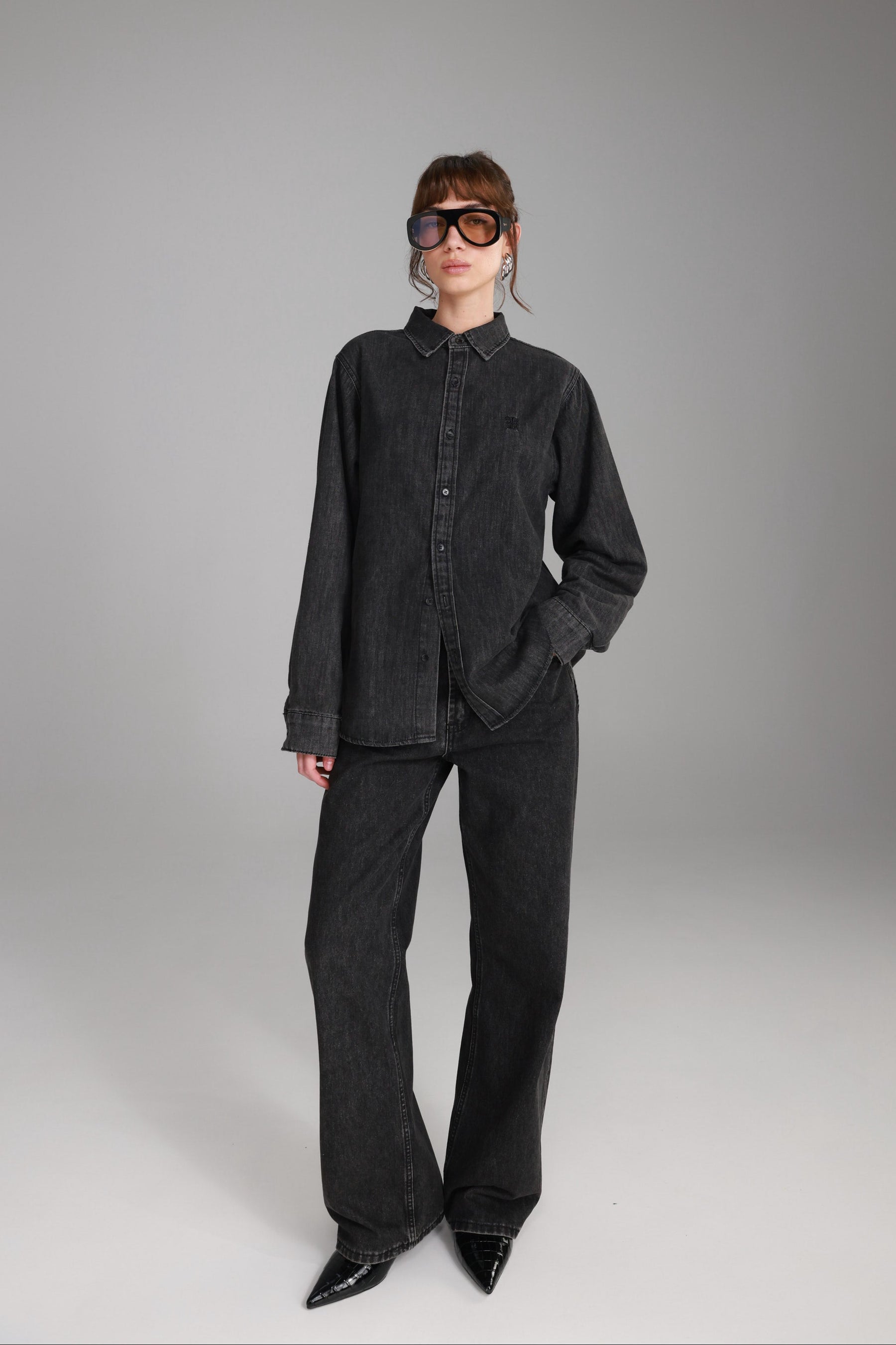 חולצת ג'ינס דיקסי שחורה