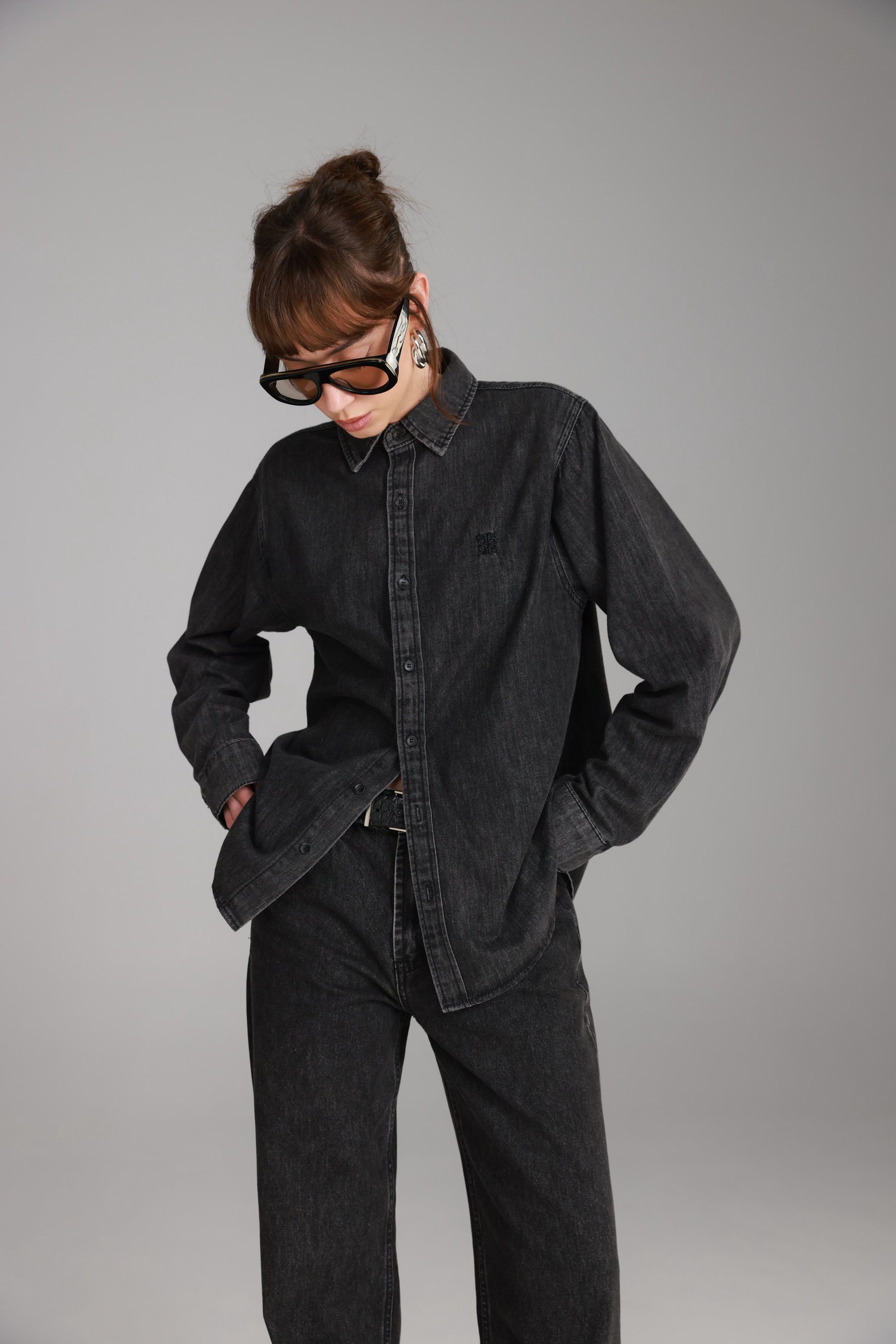 חולצת ג'ינס דיקסי שחורה