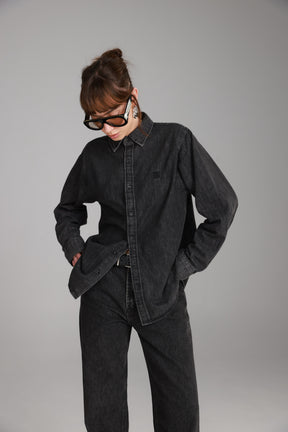 חולצת ג'ינס דיקסי שחורה