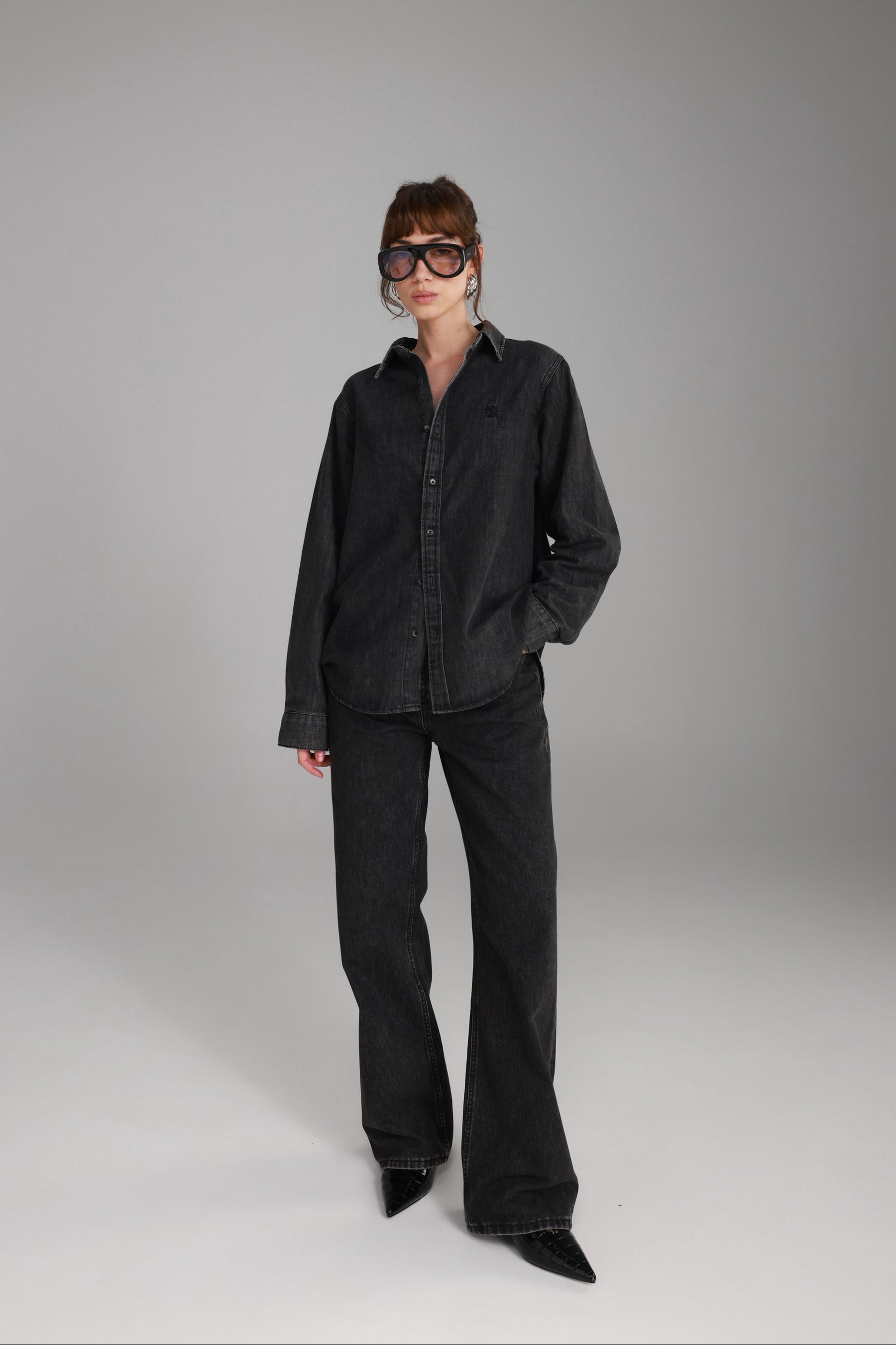 חולצת ג'ינס דיקסי שחורה