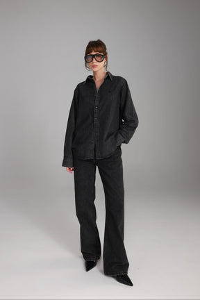 חולצת ג'ינס דיקסי שחורה