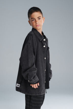 חולצת ג'ינס מייסון שחורה