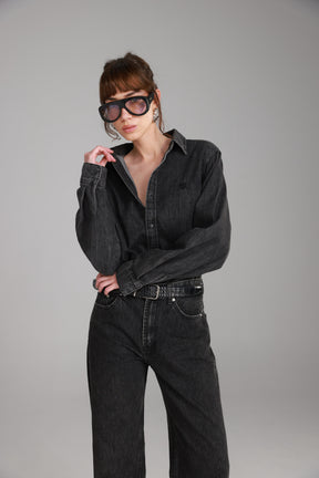 חולצת ג'ינס דיקסי שחורה