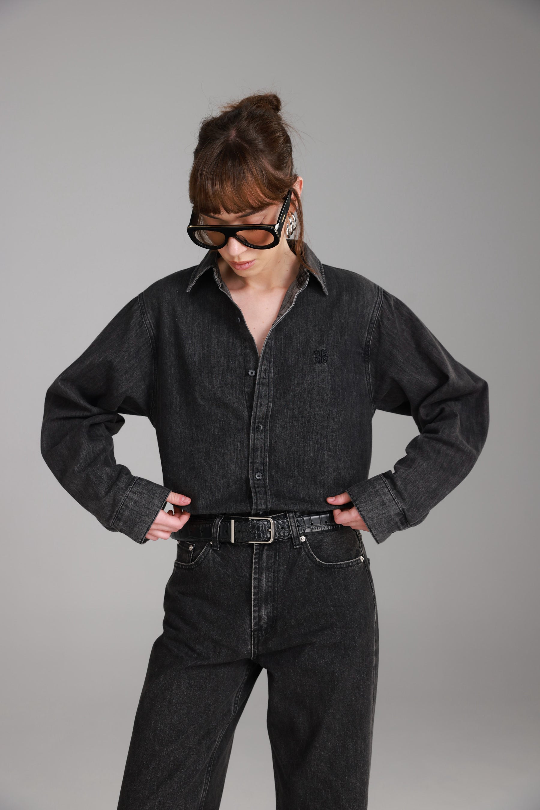 חולצת ג'ינס דיקסי שחורה