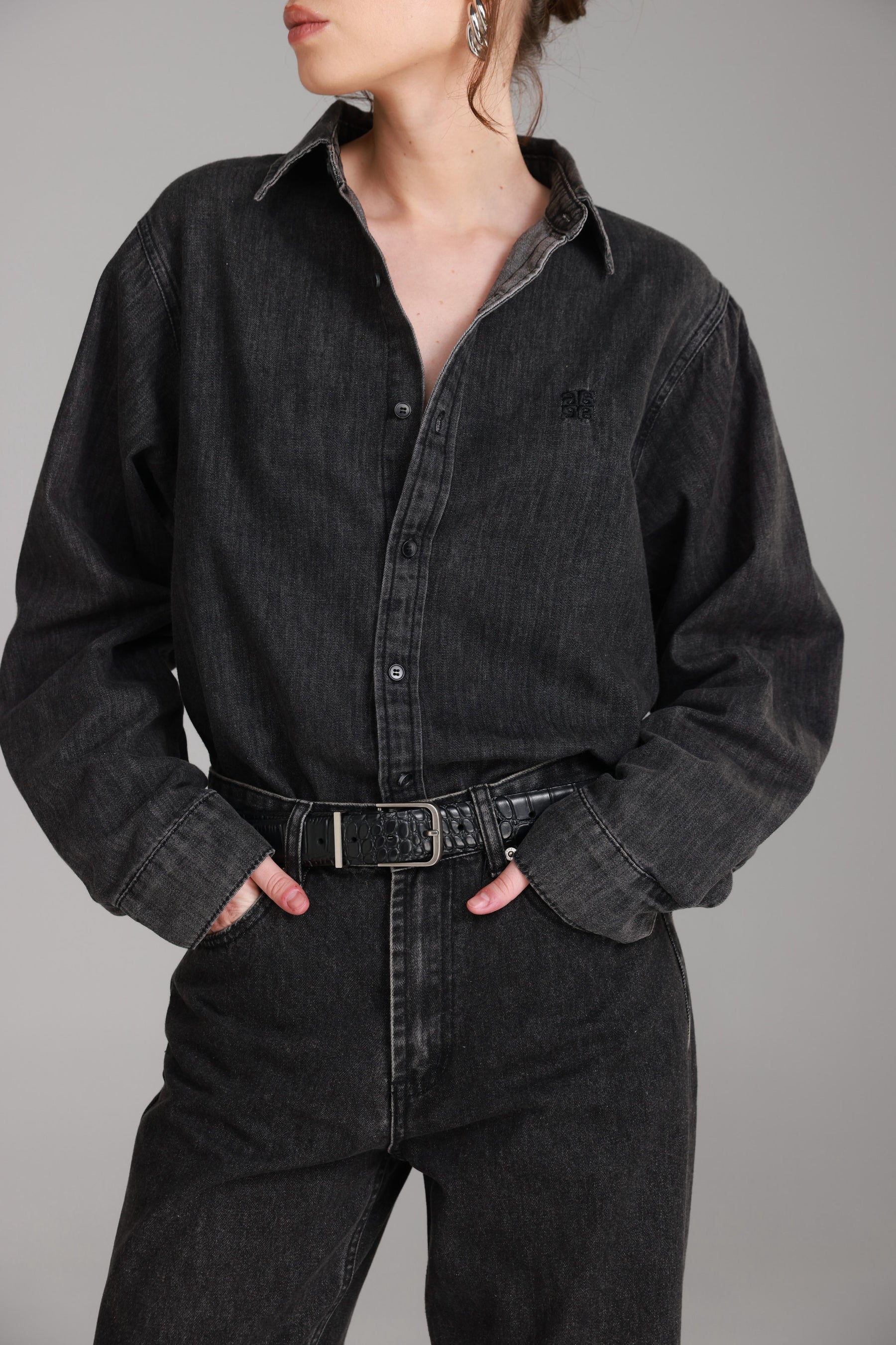 חולצת ג'ינס דיקסי שחורה