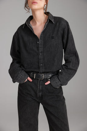 חולצת ג'ינס דיקסי שחורה