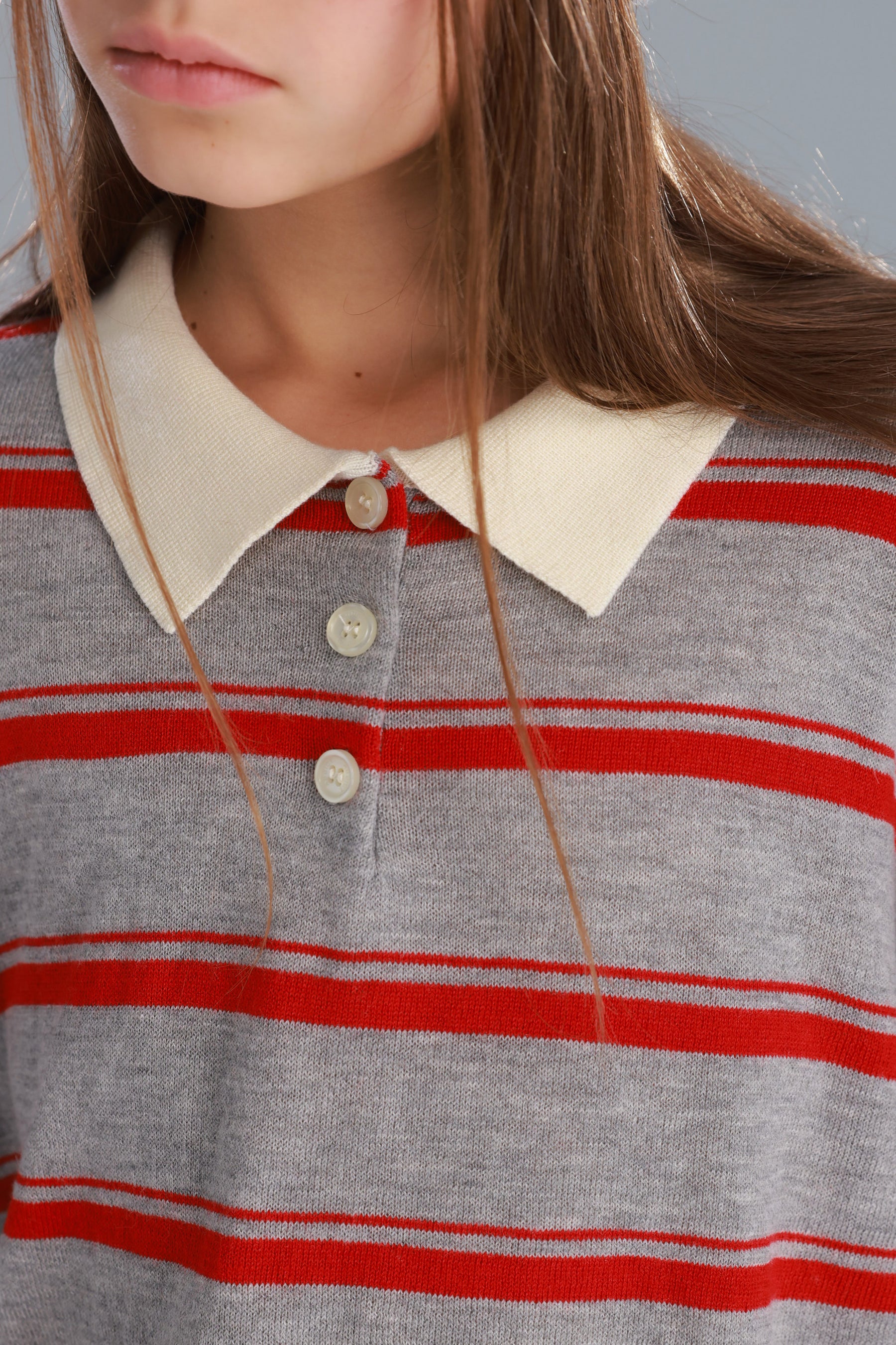 חולצת סרינה אפור/בורדו