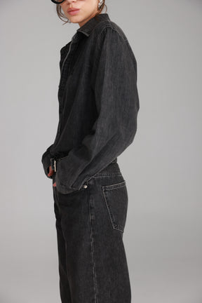 חולצת ג'ינס דיקסי שחורה