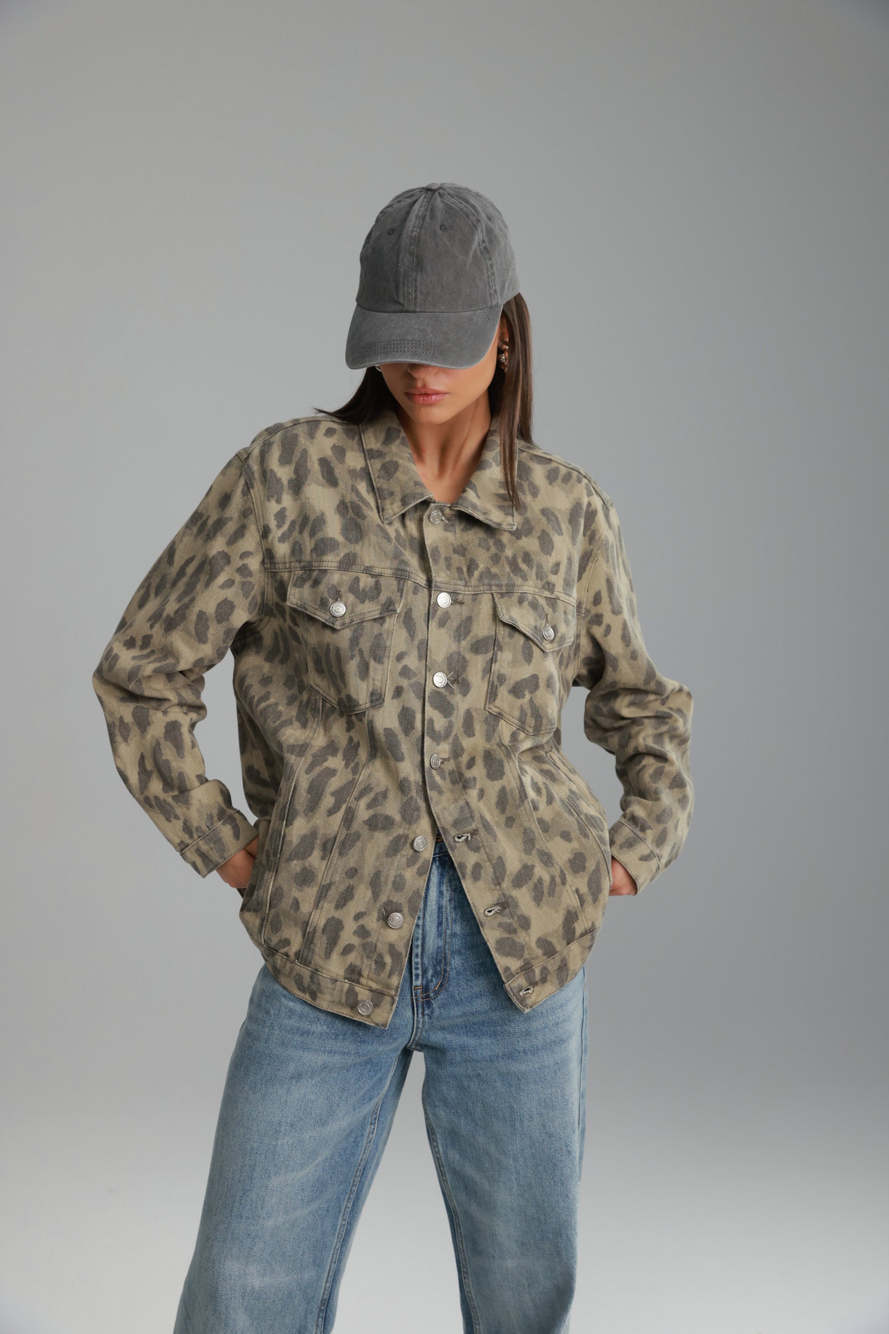 ג'קט ג'ינס ליני מנומר