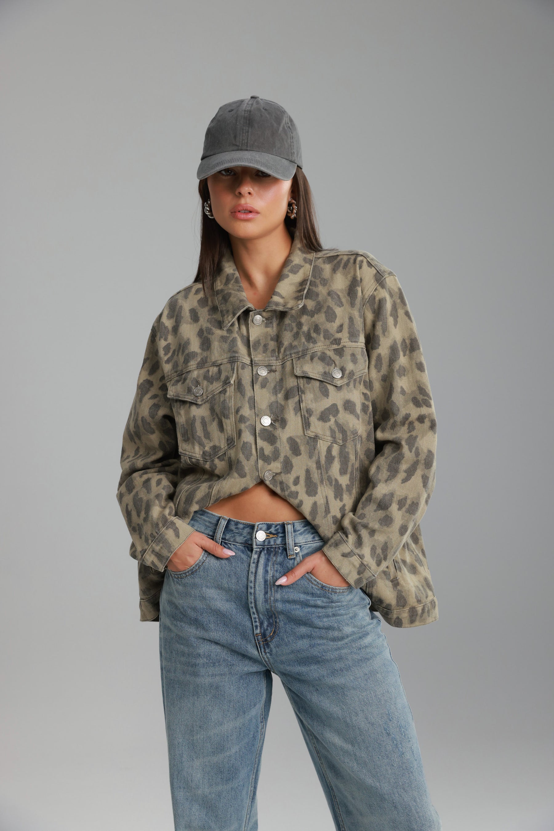 ג'קט ג'ינס ליני מנומר