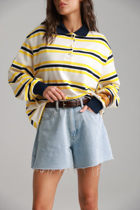 ג'ינס קצר לאונרדו כחול בהיר