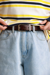 חגורת לורה חום כהה אבזם זהב