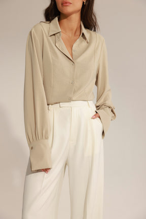 חולצת ביאנקה מכופתרת בז׳