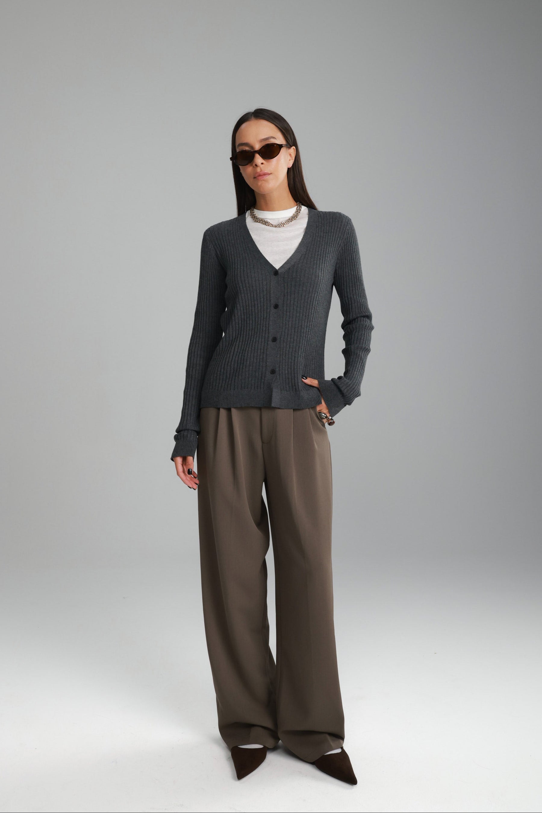 סריג סופיה אפור כהה