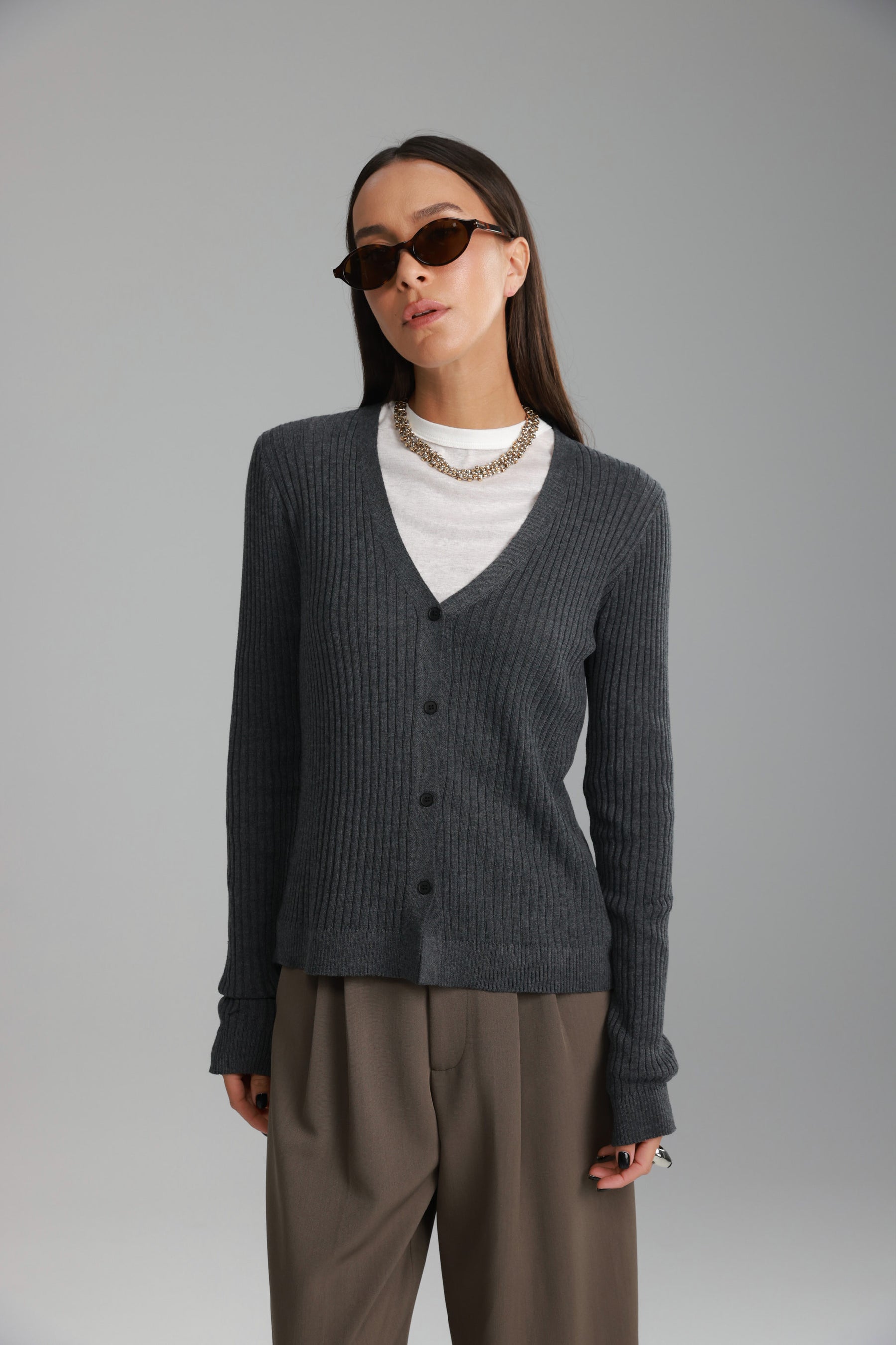 סריג סופיה אפור כהה