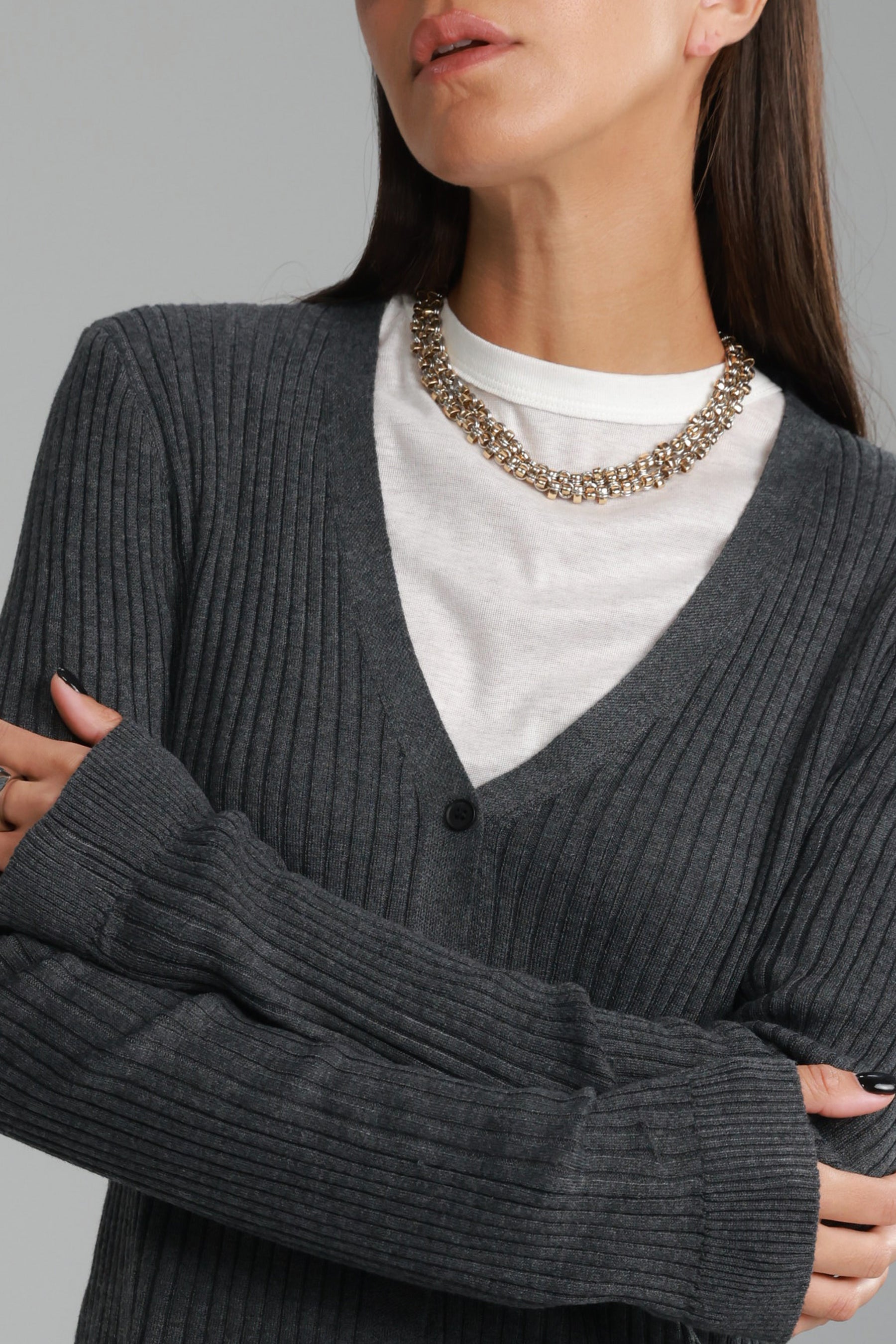 סריג סופיה אפור כהה