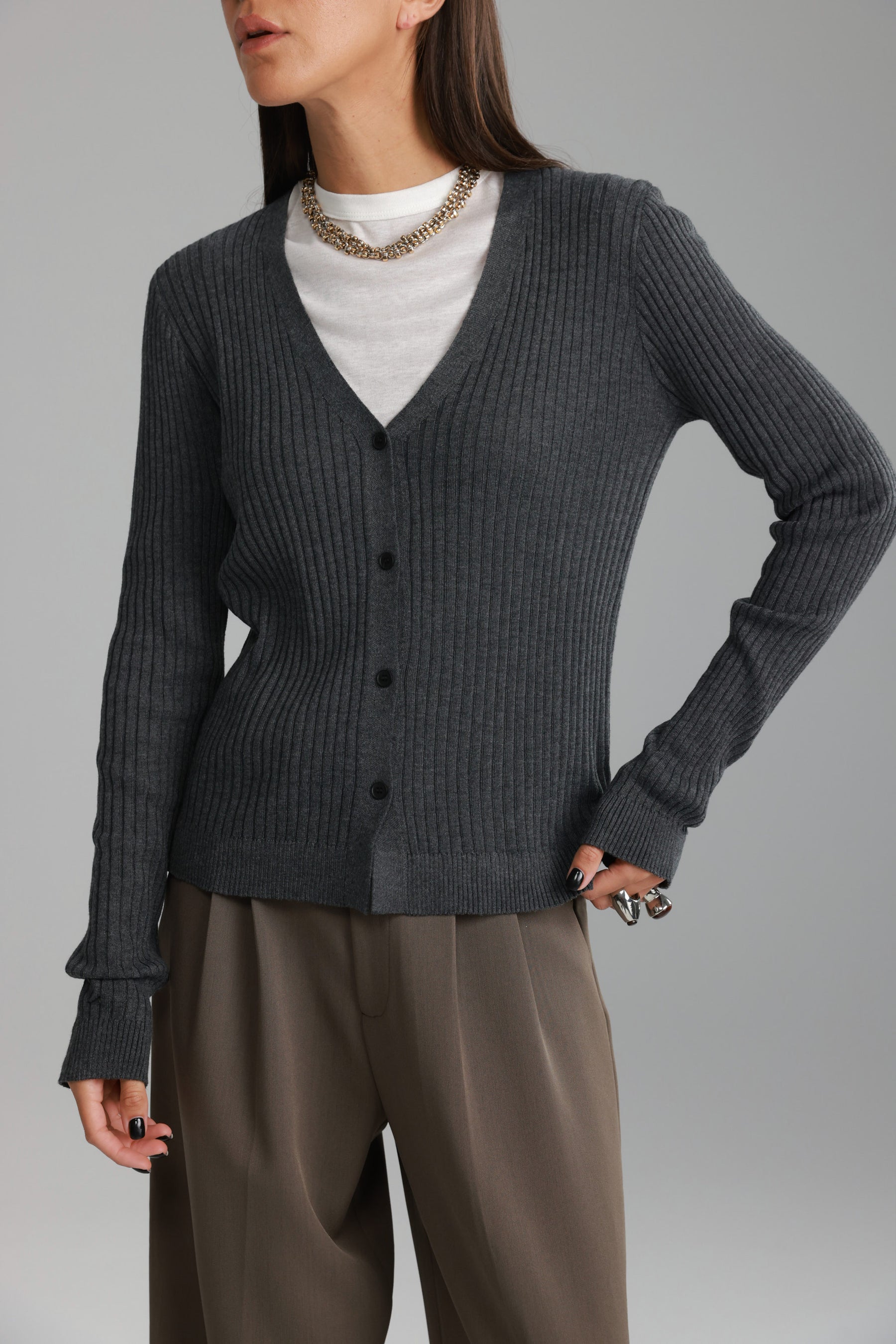 סריג סופיה אפור כהה