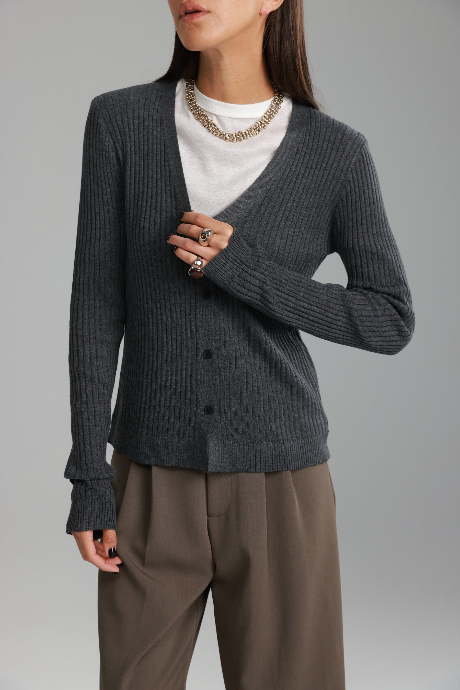 סריג סופיה אפור כהה