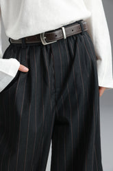 חגורת איב חום כהה אבזם כסף