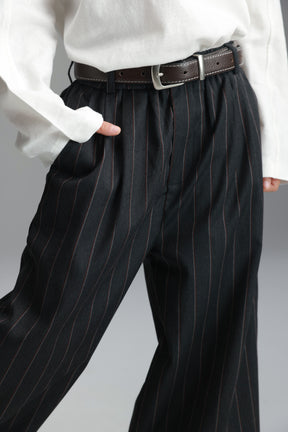 חגורת איב חום כהה אבזם כסף