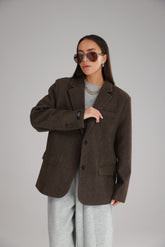 בלייזר אנדי חום כהה