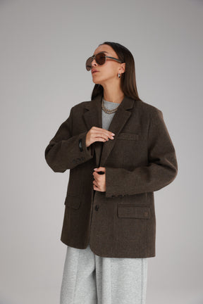 בלייזר אנדי חום כהה