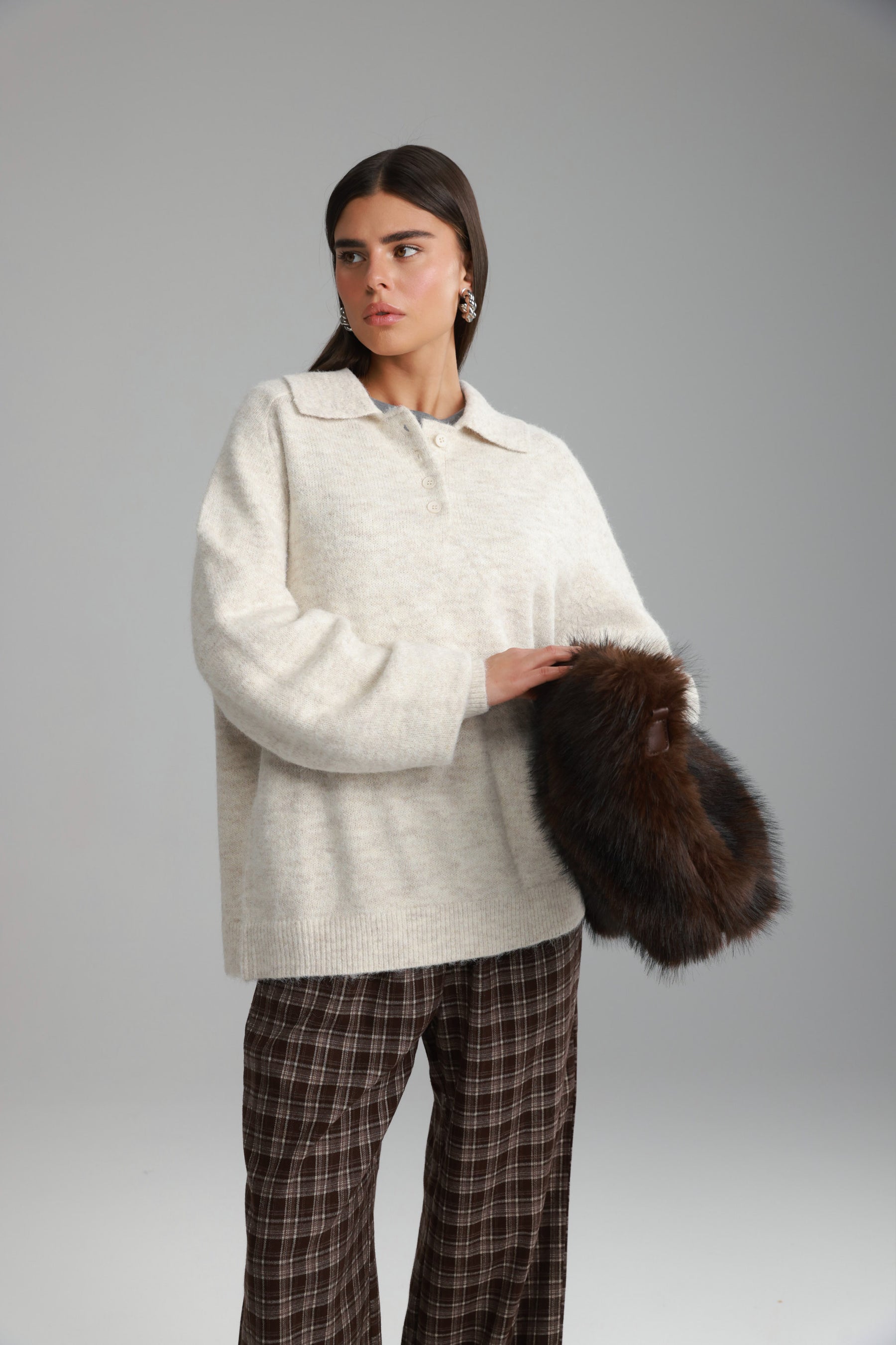 סוודר מולי בז'