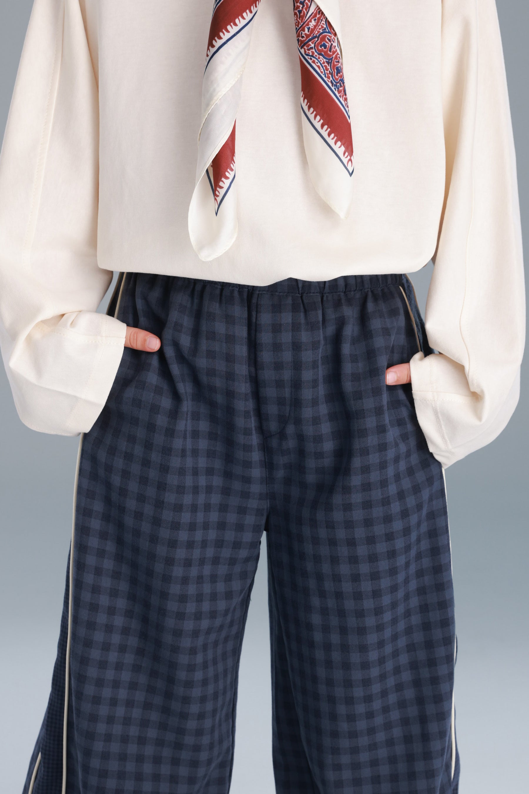 מכנסי דאפי משבצות נייבי