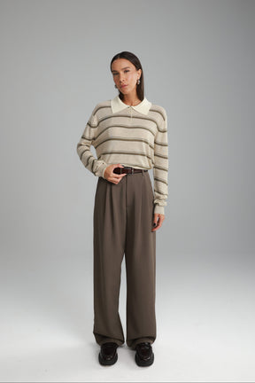 חולצת סריג מונטנה בז'/חאקי'