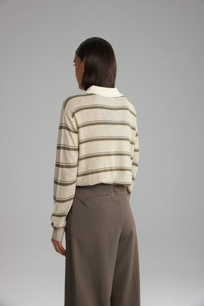 חולצת סריג מונטנה בז'/חאקי'