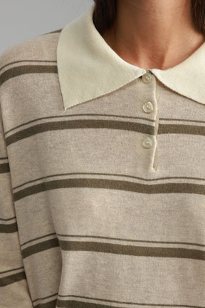 חולצת סריג מונטנה בז'/חאקי'