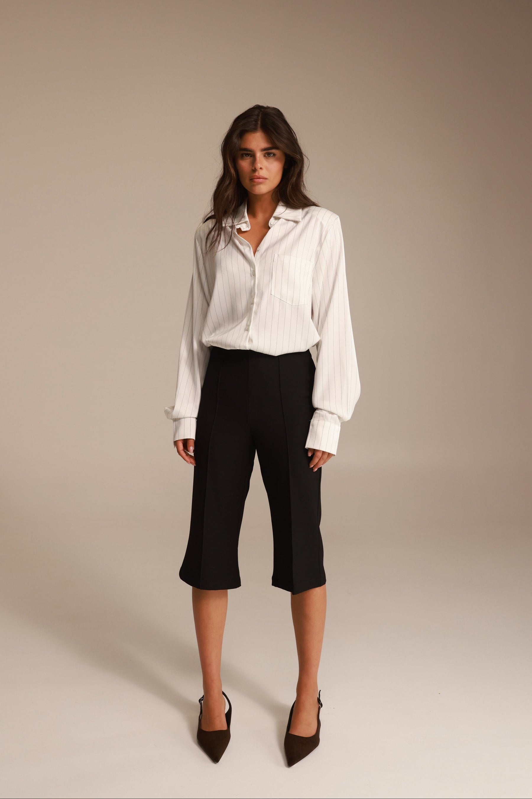 חולצת רוג'רס מכופתרת לבנה