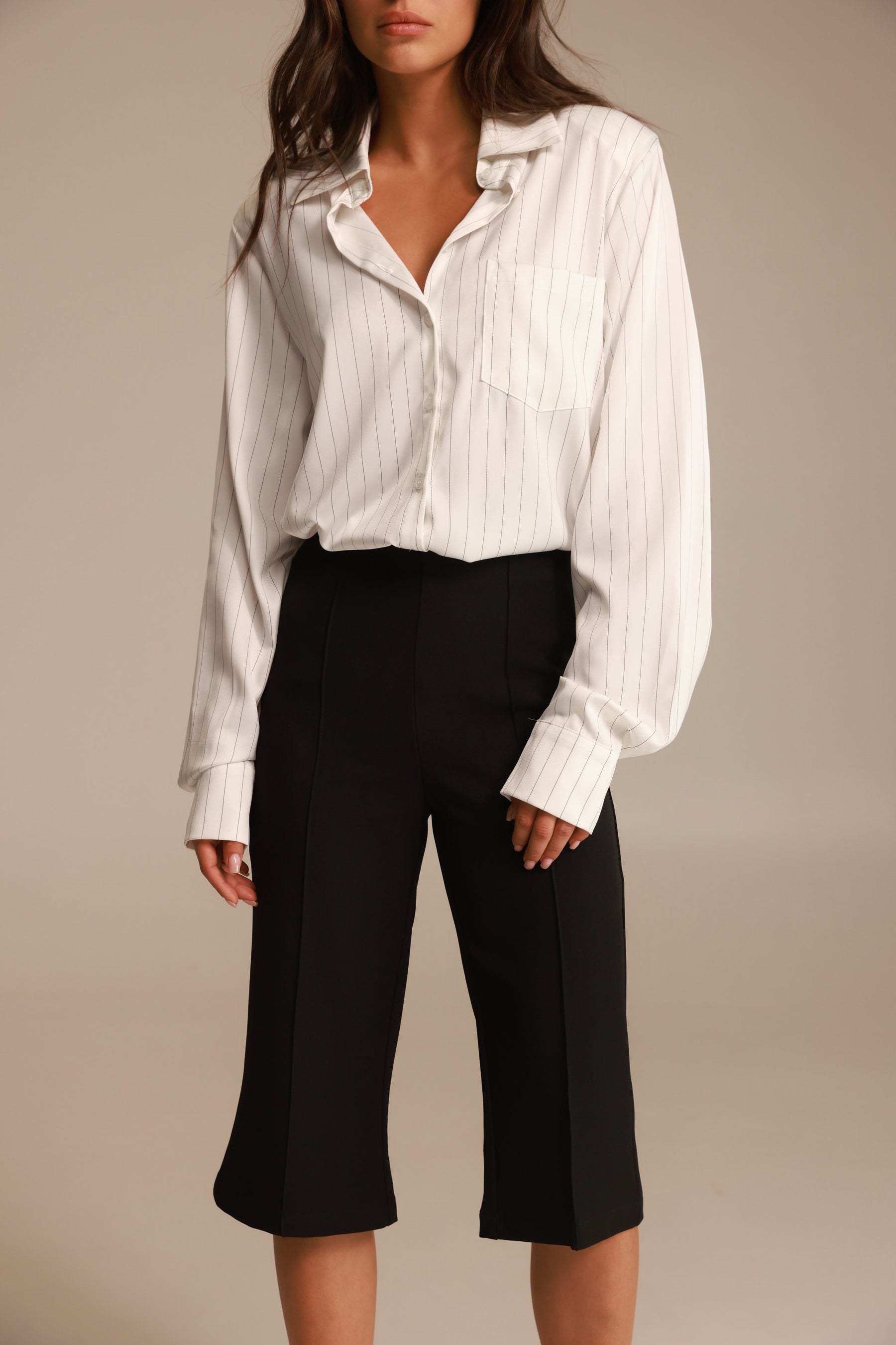 חולצת רוג'רס מכופתרת לבנה