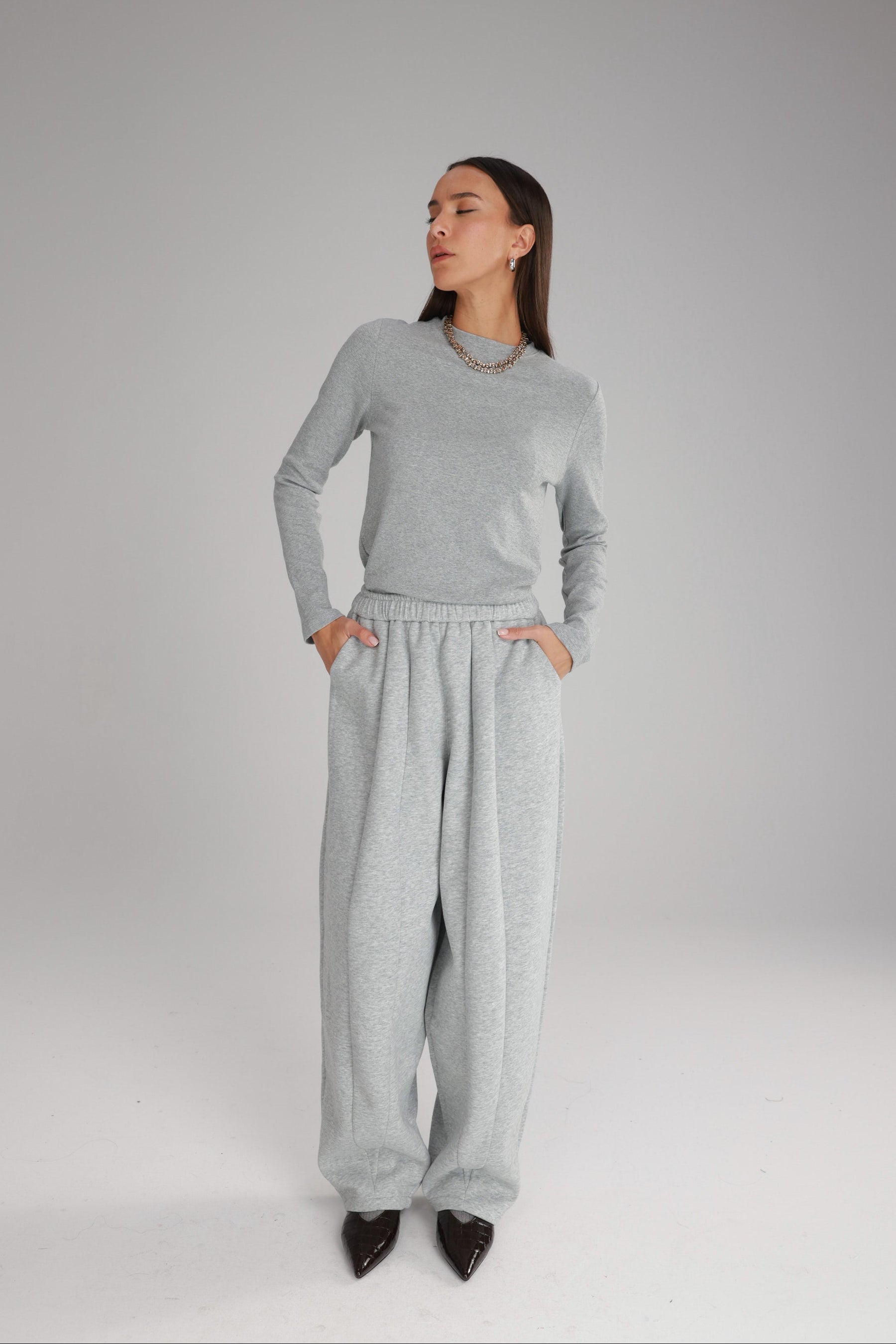 מכנסי אייבי אפור בהיר