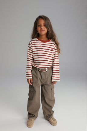 חולצת ניאו שמנת/בורדו